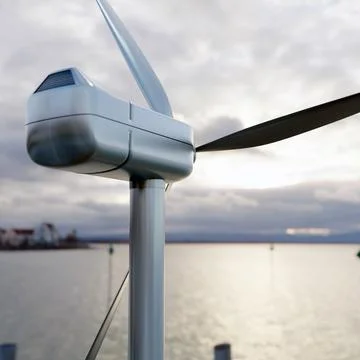 Modern wind turbine Stock Illustration