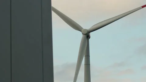 Modern wind turbines in the evening Stock-Footage 159010346