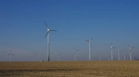 Modern Wind turbines Stock Footage 57640742
