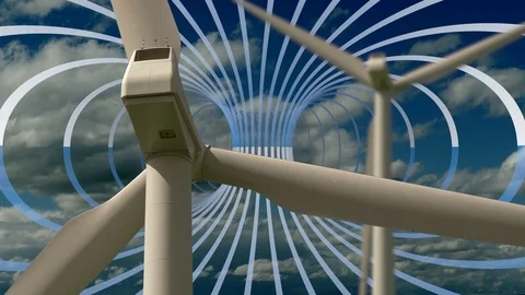 Modern Wind Wheel Technology Concept Background Stock-Footage 86858608