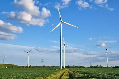 Modern wind wheels Stock Photos