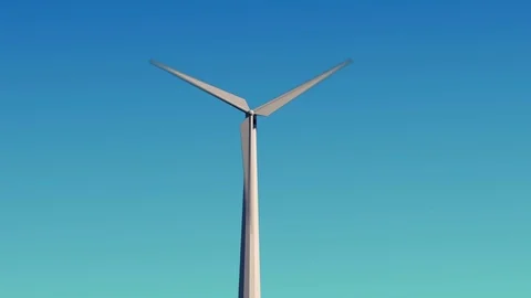 Modern windmill against the blue sky Stock Footage 70123880