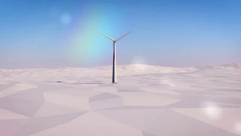 Modern windmill against the blue sky Stock Footage 70414930