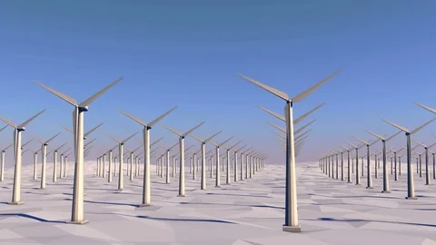 Modern windmill against the blue sky Video stock 70863131