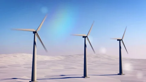 Modern windmill against the blue sky Stock Footage 70866117
