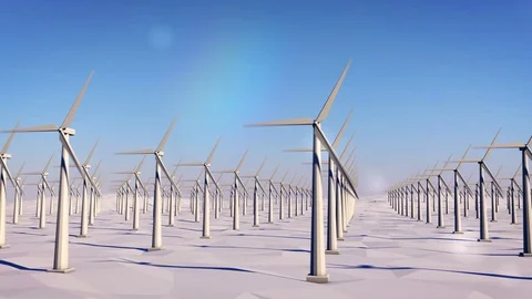 Modern windmill against the blue sky Stock Footage 70957007