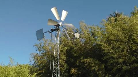 Modern windmill on the farm Stock Footage 8824913