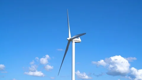 Modern windmill generation power at a Dutch landscape Stock Footage 89408467