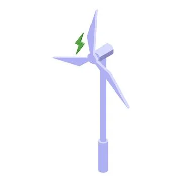 Modern windmill icon isometric vector. Wind power Stock Illustration