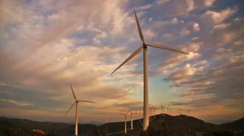 Modern windmills 스톡 동영상 297085