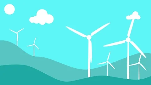 Modern windmills. Wind energy. Concept of ecology and environment - Loop 스톡 동영상 101589784