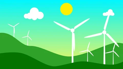 Modern windmills. Wind energy. Concept of ecology and environment - Loop 스톡 동영상 101589931