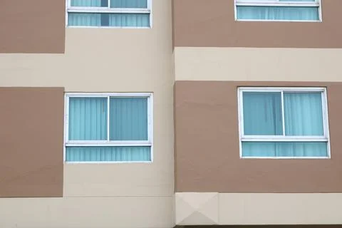 Modern window and wall of condominium. Stock Photos