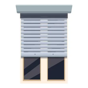 Modern window being covered by security roller shutter Stock Illustration