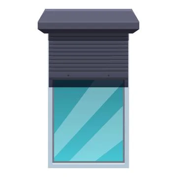 Modern window being protected by security shutter Ilustración de archivo