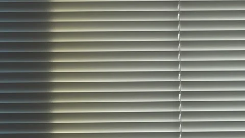 Modern Window Blinds with Sunlight Casting Shadows Stock Footage 263928060