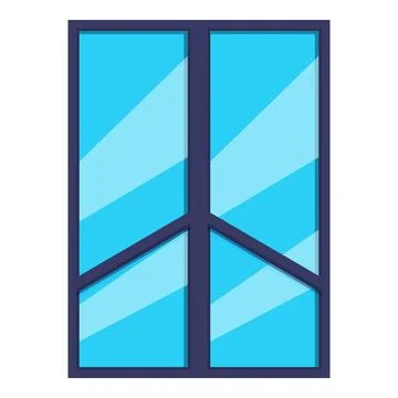 Modern window frame with a blue sky visible Ilustración de archivo