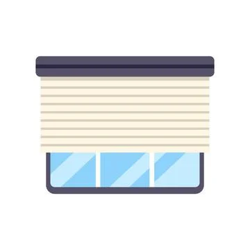 Modern window illustration with closed roller blind design Stock Illustration