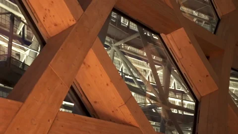 Modern window structure of the Seine Musicale in Paris, France viewed at Stock Footage 202110385