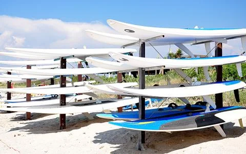 Modern windsurfing Stock Photos