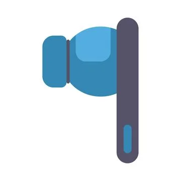 Modern wireless bluetooth earbud hanging down, portable audio technology Stock Illustration