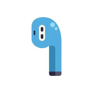 Modern wireless bluetooth earbud listening to music Stock Illustration