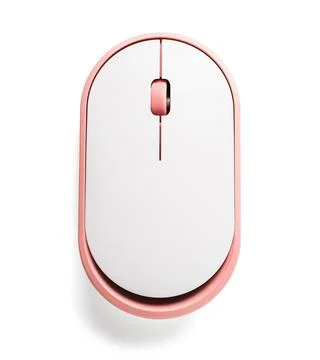Modern wireless computer mouse on white background Stock Photos