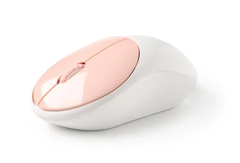 Modern wireless computer mouse on white background Stock Photos