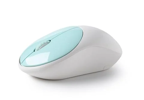 Modern wireless computer mouse on white background Stock Photos