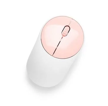 Modern wireless computer mouse on white background Stock Photos