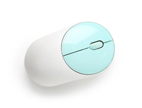 Modern wireless computer mouse on white background Stock Photos