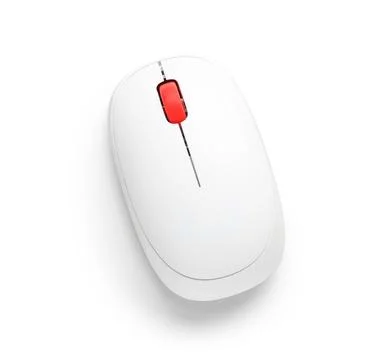 Modern wireless computer mouse on white background Stock Photos