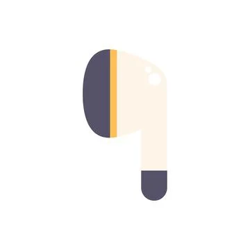 Modern wireless earbud hanging down, portable audio technology Stock Illustration