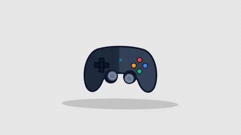 Modern Wireless Gamepad Controller Hovering Floating Bobbing Sleek Slate Navy Vidéo 348270331