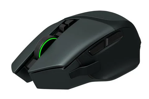 Modern wireless gaming computer mouse isolated on white background Stock Illustration