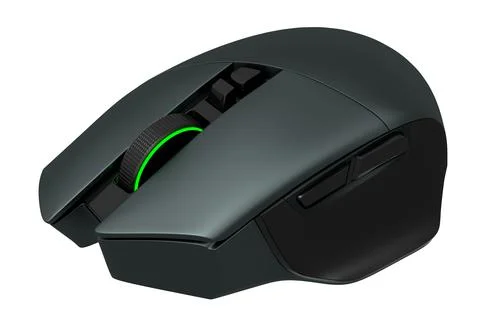 Modern wireless gaming computer mouse isolated on white background Stock Illustration