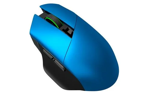 Modern wireless gaming computer mouse isolated on white background Illustrazione stock