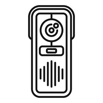 Modern wireless intercom system with camera recording 스톡 일러스트
