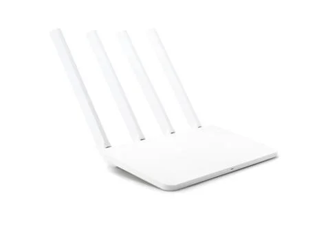 Modern wireless internet router isolated on white background with clipping pa Stock Photos