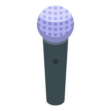 Modern wireless microphone broadcasting audio signal Illustrazione stock
