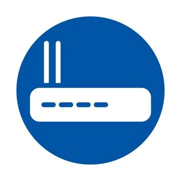 Modern Wireless Router Icon in Simple Circular Design for Technology Use Stock Illustration