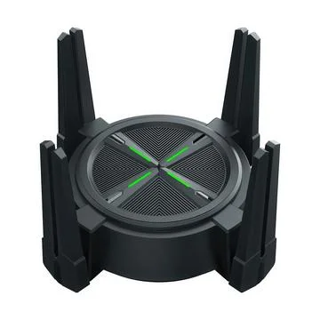 Modern wireless router isolated white background 스톡 사진