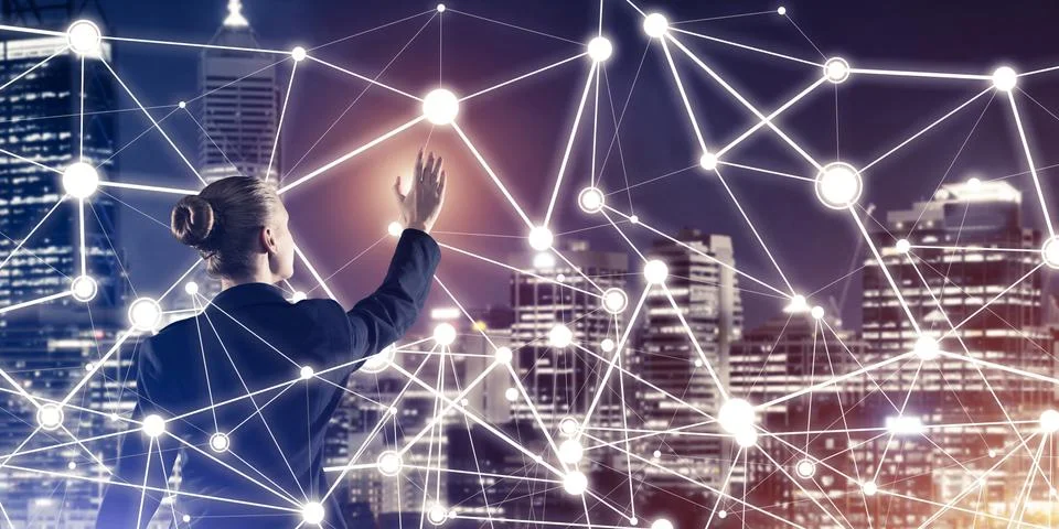 Modern wireless technologies and networking as tool for effectiv Stock Photos