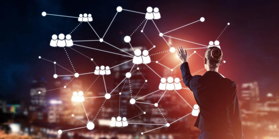 Modern wireless technologies and networking as tool for effectiv Stock Photos