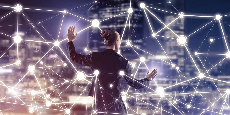 Modern wireless technologies and networking as tool for effectiv Stock Photos