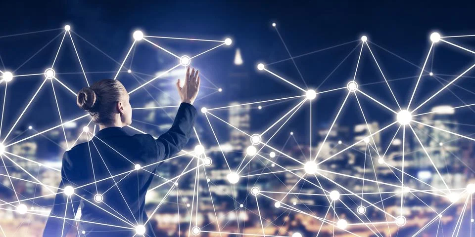 Modern wireless technologies and networking as tool for effectiv Stock Photos