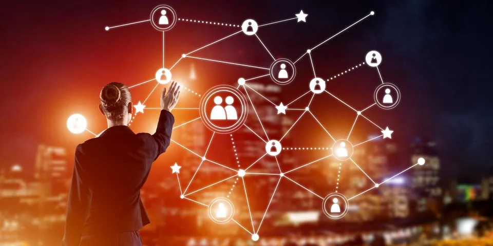 Modern wireless technologies and networking as tool for effective business Stock Photos