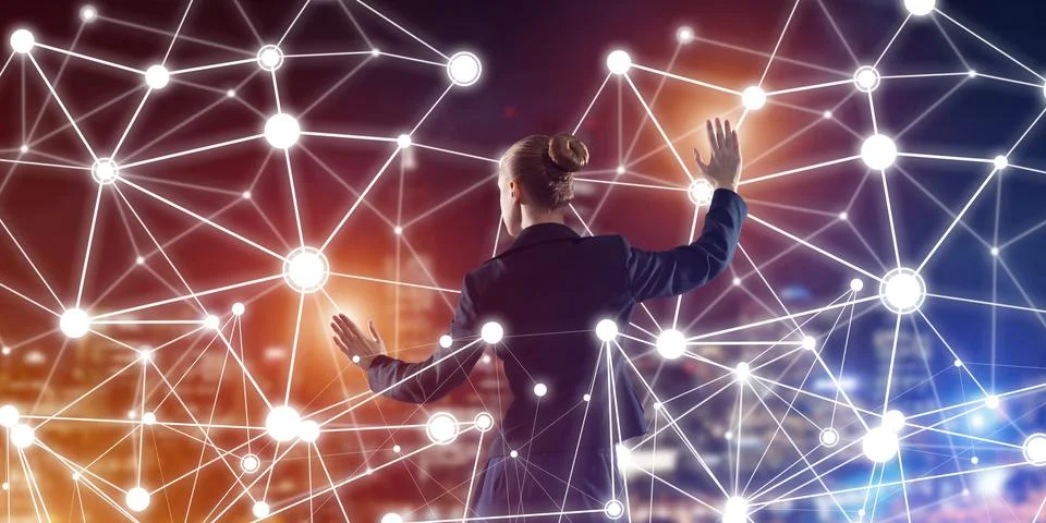 Modern wireless technologies and networking as tool for effective business Stock Photos
