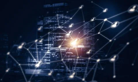 Modern wireless technologies as means of communucation and netwo Stock Photos