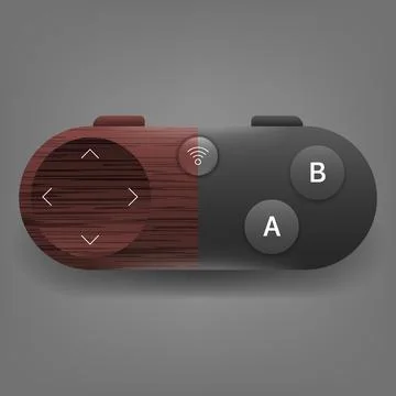 Modern Wireless Wooden Gamepad Controller Interface Design Stock Illustration